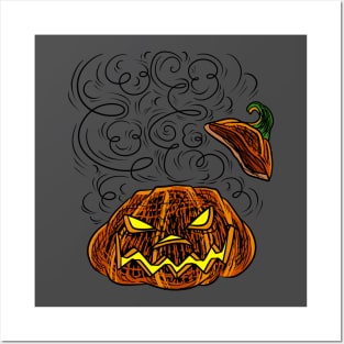 Heavily Shaded Halloween Jack O' Lantern Posters and Art